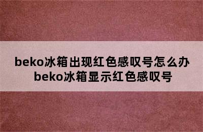 beko冰箱出现红色感叹号怎么办 beko冰箱显示红色感叹号